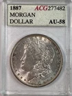 1887-P Morgan Dollar ACG Graded AU-58 Silver $1 Coin