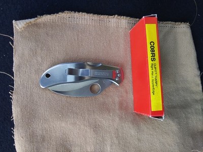 NOS 1993 Spyderco Harpy C08RS - G-2 Bladesteel, Fully Serrated, Stainless Handle