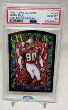 1997 TOPPS GALLERY OF HEROES STAINED GLASS JERRY RICE SP PSA 10