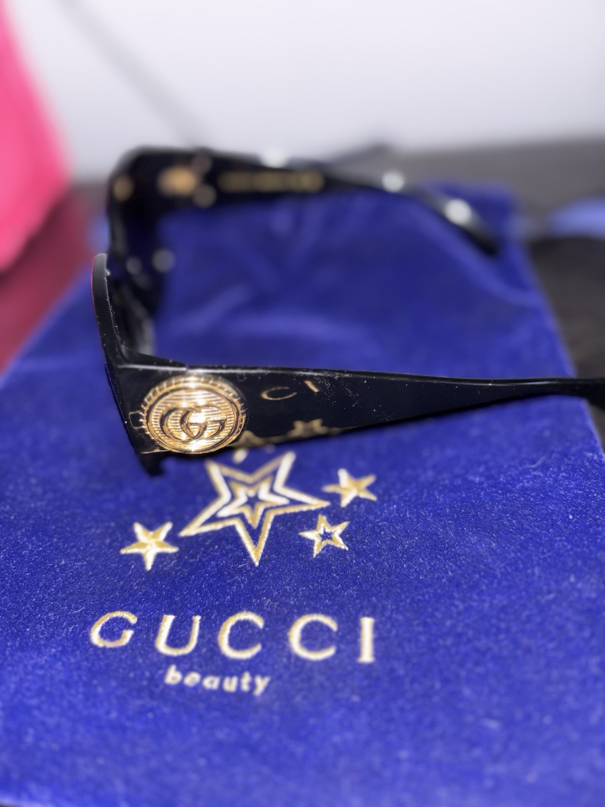 GUCCI GG1407S 001 Rectangular Squared Acetate Bla… - image 3