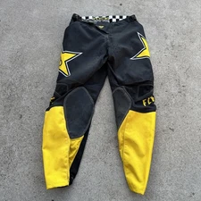 Fly Racing Rockstar Kinetic Mesh Tech Motocross Pants Size 36 Black & Yellow