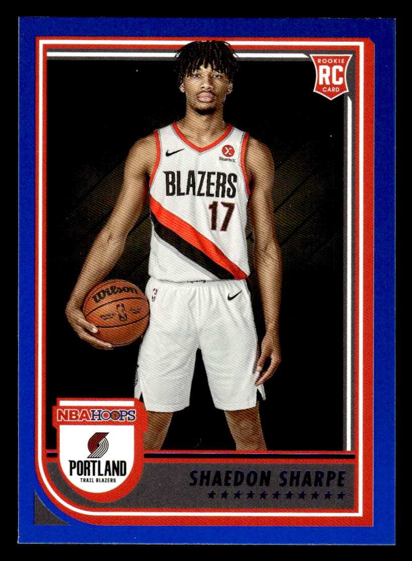 2022-23 Hoops #237 Shaedon Sharpe Blue Rookie Card Portland Trail Blazers