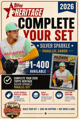 2026 Topps Heritage SILVER SPARKLE SINGLES #1-400 - You Pick & Complete YOUR Set