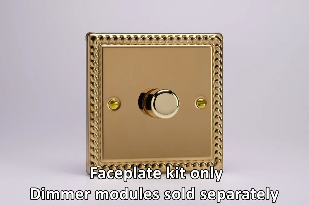 Dimmer Brass Matrix Faceplate Kit Classic Georgian 1-Gang Varilight WG1