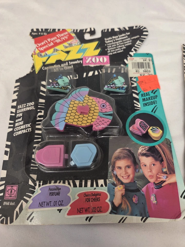 NUEVO DE COLECCIÓN 1988 Fazz Zoo Moda Joyería Maquillaje Niños Lote De 3 Pendientes Clip Glam Foto 2 de 4