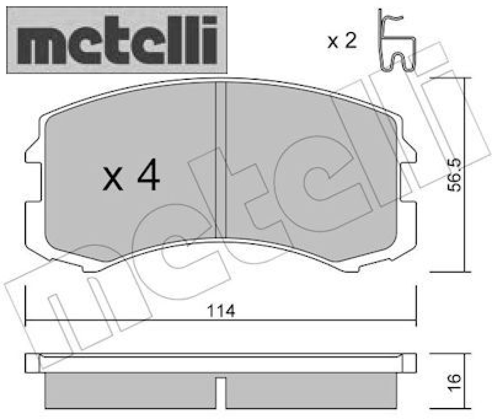 metelli 22-0736-0 Bremsbelagsatz für Scheibenbremse Bremsbelagsatz