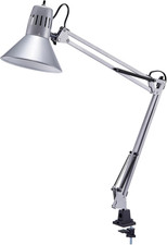 Office VLF100-SLV Swing Arm Desk Lamp with Clamp Mount, 36" Reach with Multi-Joi
