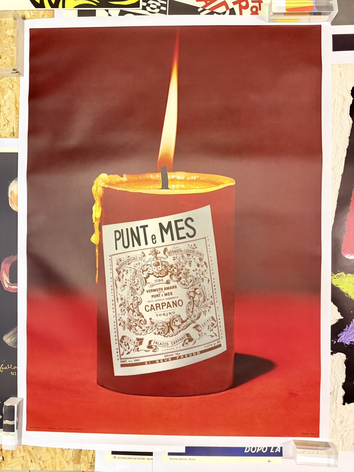 Armando Testa “Candela Punt & Mes” Manifesto Vintage
