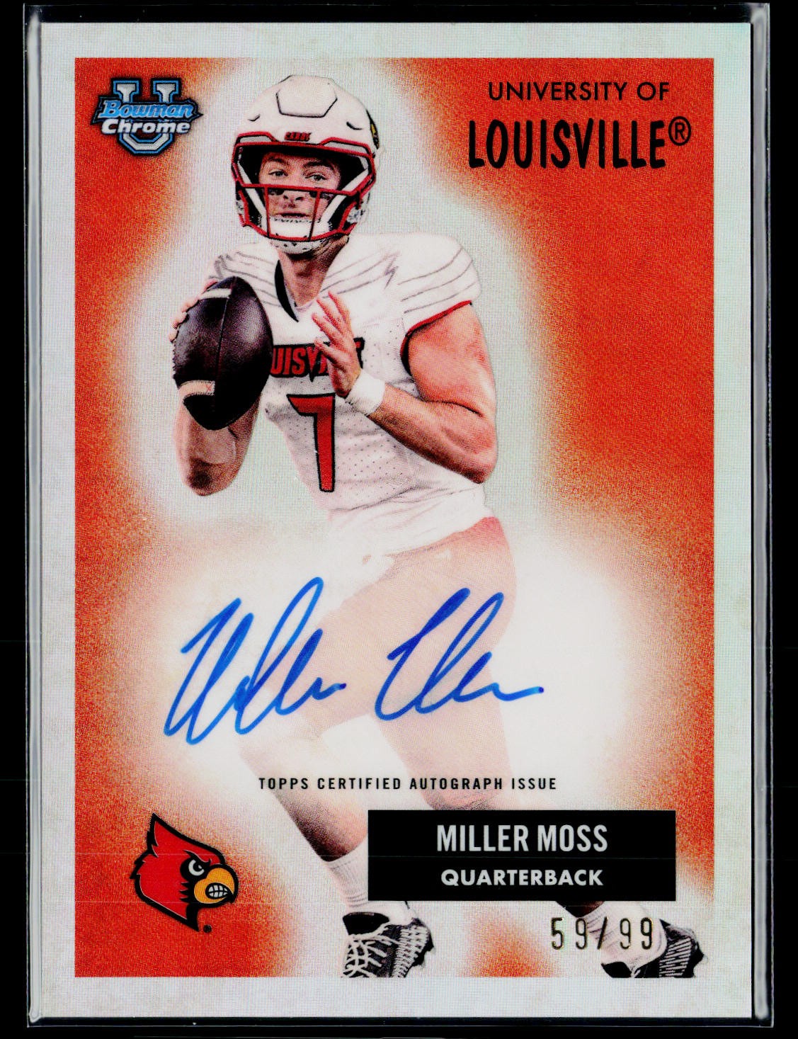 2025 Bowman University Chrome #55AV-MM Miller Moss 1955 Bowman Football Auto#/99