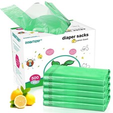 Baby Disposable Diaper Bags 500 Count Easy-To-Tie Sacks Enhanced Odor Control