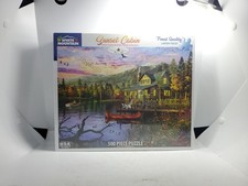 White Mountain Puzzle 500 Pieces Sunset Cabin Theme