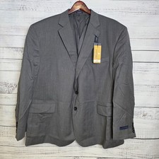 New Stafford Big Tall Medium Grey Sports Coat Blazer 54 R Super 100 Wool