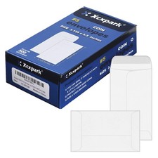 Xxcxpark 500 #5 Coin Envelopes 3.125x5.5" White Kraft Self-Adhesive Flap