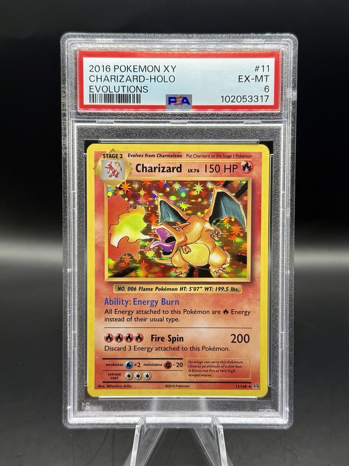 PSA 6 Charizard Holo 11/108 Pokemon XY Evolutions 2016 ENGLISH