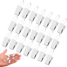 JANYUN 30 Pack Small Heavy-Duty Hook Clip Metal Curtain Hangers Clips for Hol...