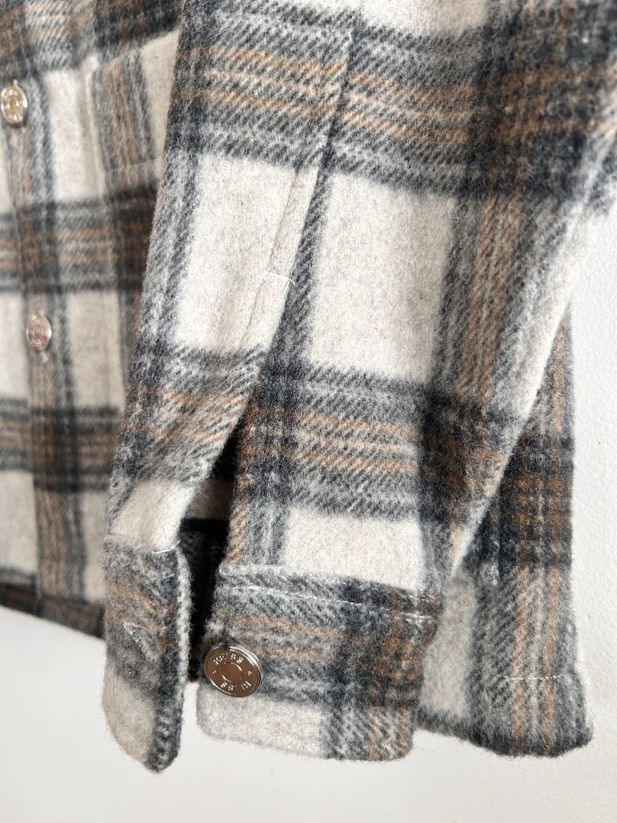 Reiss Avril Shacket Checked Button  Over shirt Jacket Beige Multi Size Small image 6