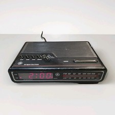 Vintage GE Clock Radio Alarm 7-4612BKB General Electric Black Tested Works EUC