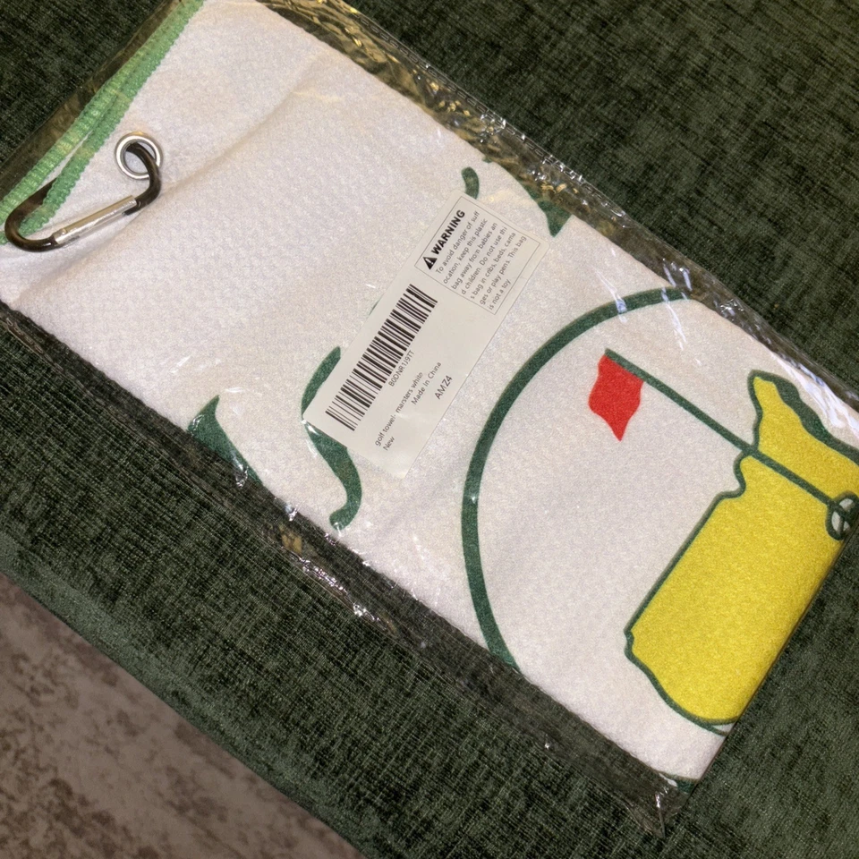 Toalha de golfe Masters Tournament Augusta - Branca e verde - Imagem 2 de 2