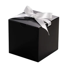 10 Pack 4x4x4 Small Black Gift Boxes with Lids for Presents Treat Boxes