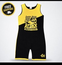 Kids Size 12 Black Yellow Shark Shorty WetSuit SleeveLess Neoprene NWT