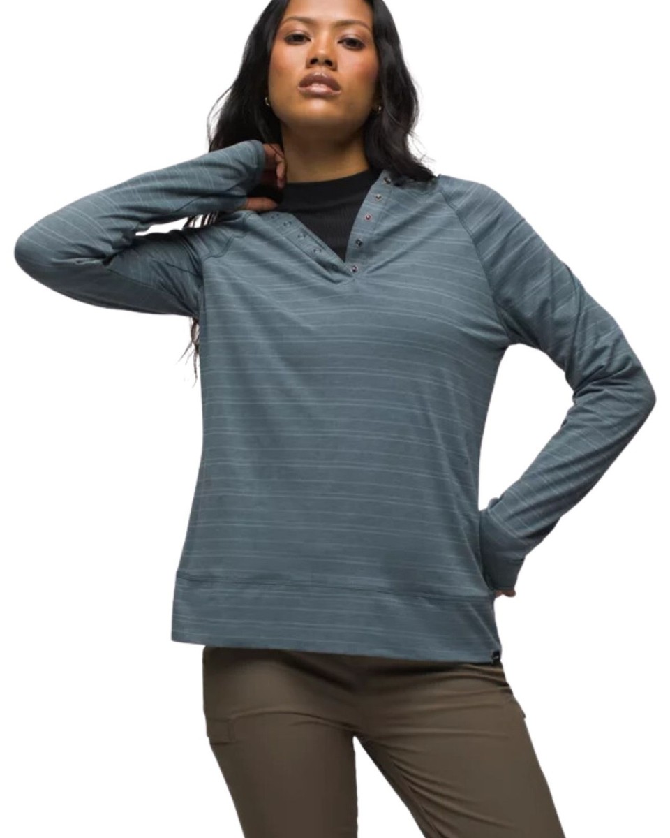 prAna Sol Searcher Hoodie Women's Sweatshirt, Weathered Blue