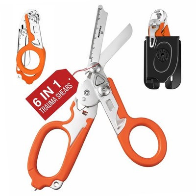 Heavy Duty 6 in 1 Multifunctional Trauma Shears Foldable | Stainless Steel re...