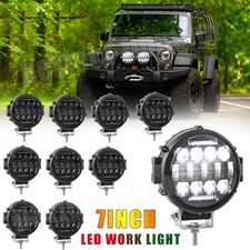 7 Round Led Work Light Bar Fog Drl Headlight Suv 4wd Atv Truck Offroad Driving 7 Round Led Work Light Bar Fog Drl Headlight Suv 4wd Atv Truck Offroad Driving