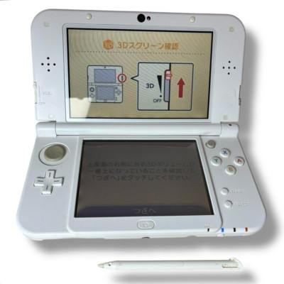 New Nintendo 3DS XL LL Pearl White Console Stylus Tested