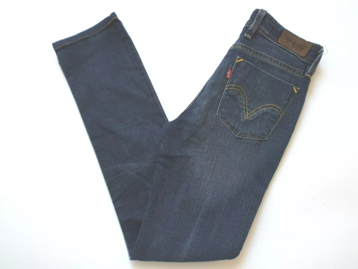 LEVI S 628 WOMENS JEANS STRETCH SLIM FIT W26 L30 DARK BLUE STRAUSS LEVS293