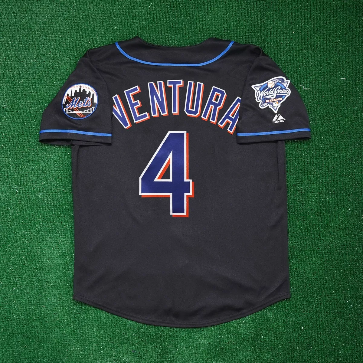 Robin Ventura New York Mets 2000 World Series Alt Black Men's (S-3XL) Jersey