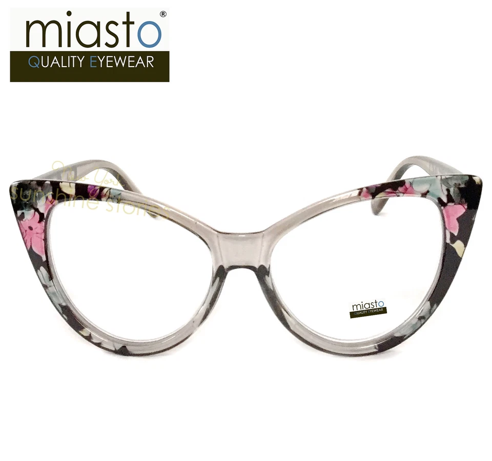(2 PARES) GAFAS DE LECTURA MIASTO GRANDES "OJO DE GATO" + 3,00 GRIS TOPO / FLORAL Foto 2 de 3