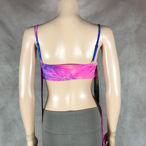 Colorful Tie Dye Padded Wrap Around Bikini Top Size 6 Medium - Picture 10 of 10