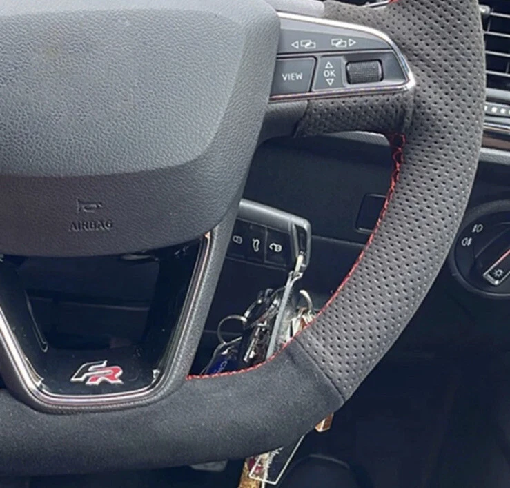 Seat Leon Cupra R FR Suede Leather Steering Wheel Cover Self