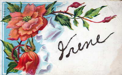 Floral Irene Name Design Postcard 3.5''x5.5'' Posted 1916 Minneapolis