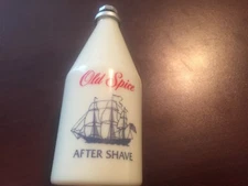 Vintage  SHULTON OLD SPICE  AFTER SHAVE  bottle 4 1/4 FL OZ  White Ship Star Cap