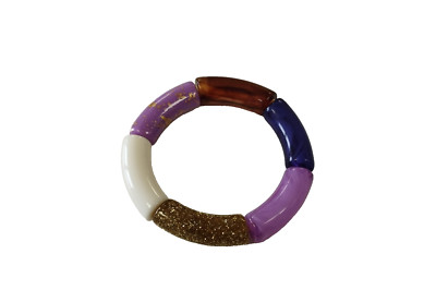 GRAOU ARMBAND aus bunten Acrylperlen elastisch Jonc Art Modern 44 /EBUG