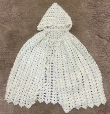 Handmade Crocheted Cape Shawl Wrap With Hood Child  s, Pastel Blue,Pink,yellow