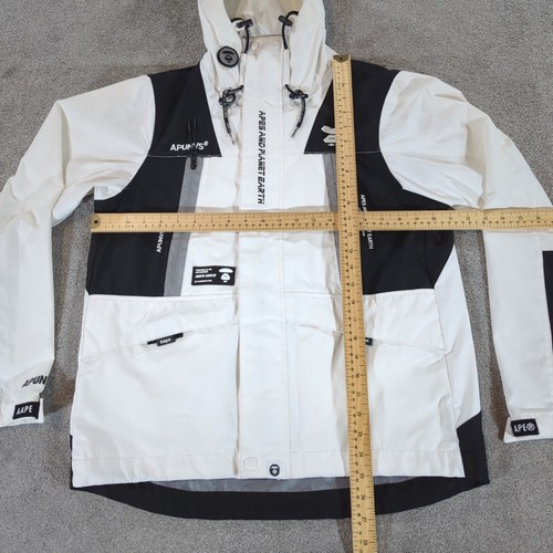 A Bathing Ape Jacket Mens Small White AAPE Outdoor Hooded Ski Coat Windbreaker - Picture 4 of 15