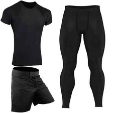 Koyes MMA BJJ Rash Guard Kickboxing Shorts Athletic Sports Legging Gym Wear