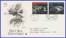 USA3 #3439 ADDR PCS ARTCRAFT FDC STR2  Fanfin Anglerfish Deep Sea Creatures
