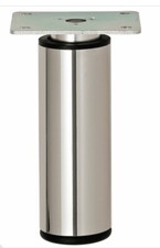 Hafele 634.16.211 Furniture Foot, Round, 100 mm 4" Polished chrome Set Of 4