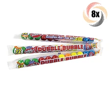 8x Tubes Dubble Bubble Assorted Fruit Flavor Gum Balls Candy | 12 Per Tube