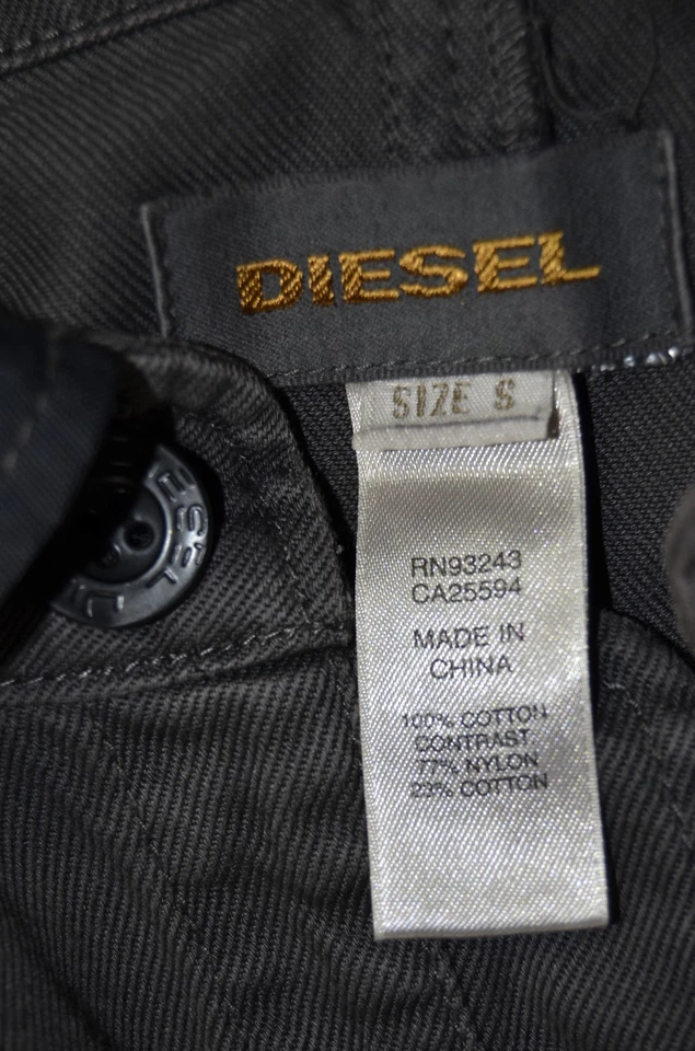 vintage Diesel khaki Black Knee Trench coat Size small 8 10 uk parachute duster - Image 2 of 4