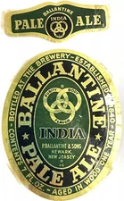 Vintage Foil  Ballentine Beer Label India Pale Ale Newark New Jersey & Neckband