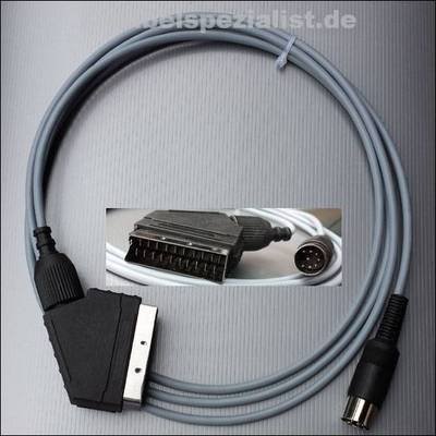 Commodore C64 / C128 Kabel an LCD/LED/Plasma TV SCART (S-Video) 4 Meter