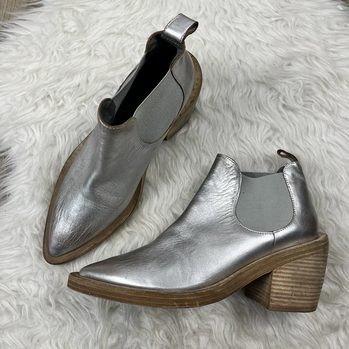 Metallic silver hotsell ankle boots