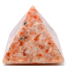 68mm Sunstone Orange Labradorite Pyramid Natural Feldspar Mineral Gemstone India