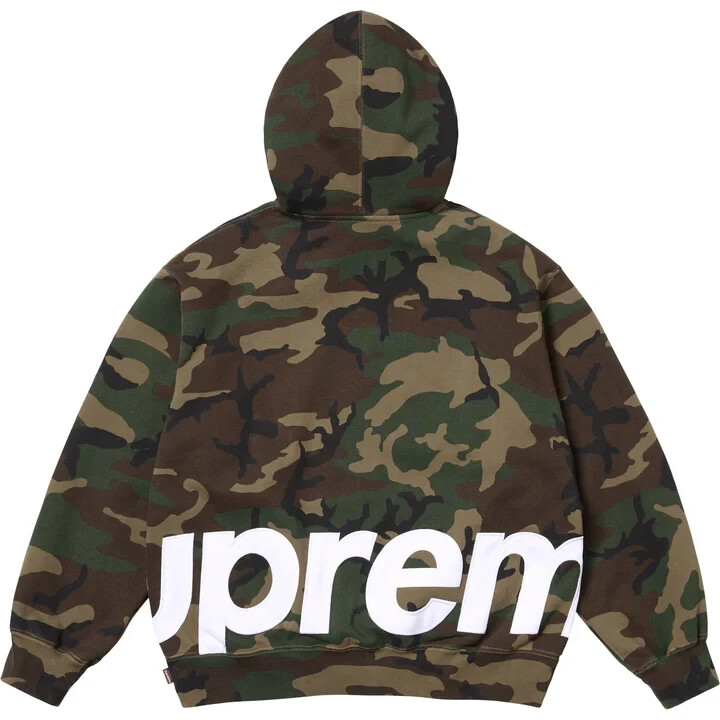 Supreme Big Logo Zip Up Hooded Sweatshirt Woodland Camo | eBay