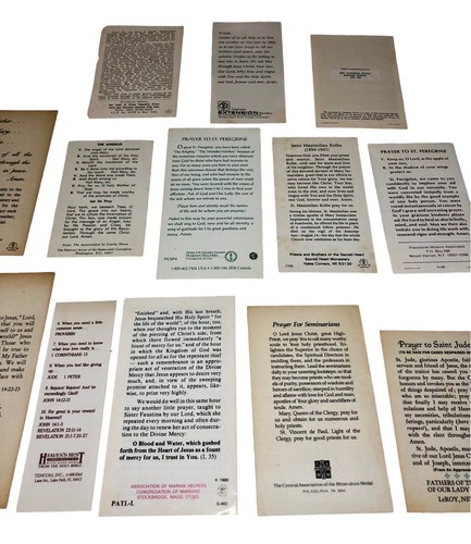 Vtg 70s 80s Catholic Religious Prayer Holy Cards Devotional Relic Ephemera Lot - Picture 6 of 21