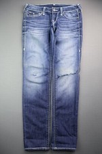 Women 2014 True Religion Jeans Skinny Mega T W Flaps Destroyed Sz 27 Msr 28x29 